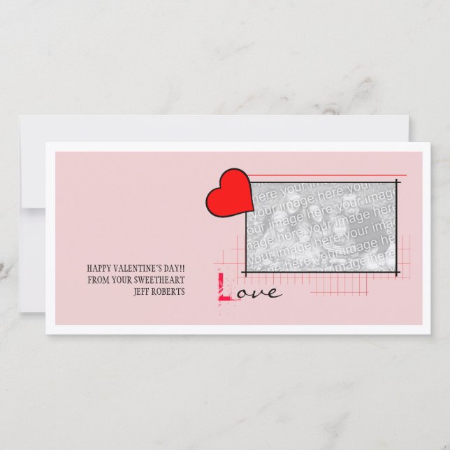 Red Heart Love Holiday Card (Front)