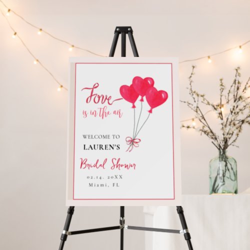 Red Heartlove is in the Air Bridal Shower Foam Board