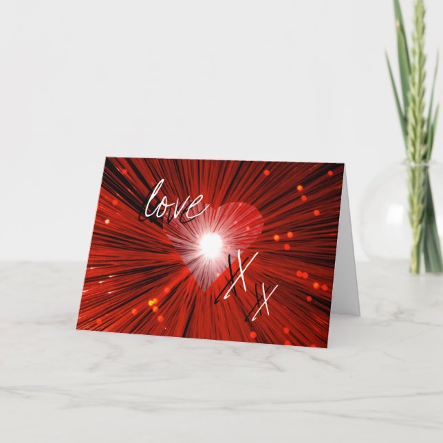 Red Heart 'love & kisses' Valentine's Day card (Front)