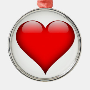 Red Heart Love Metal Ornament