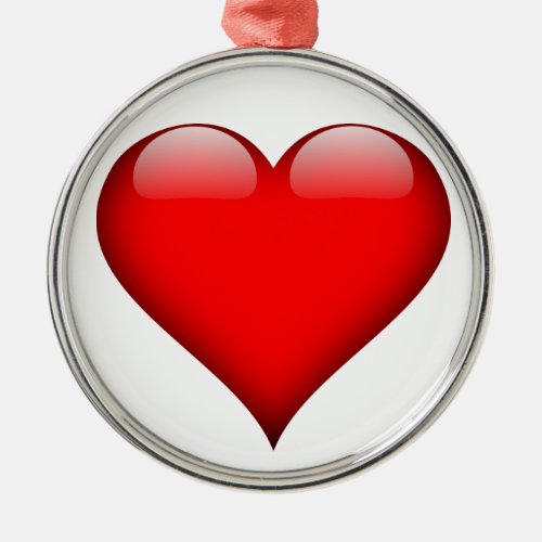 Red Heart Love Metal Ornament