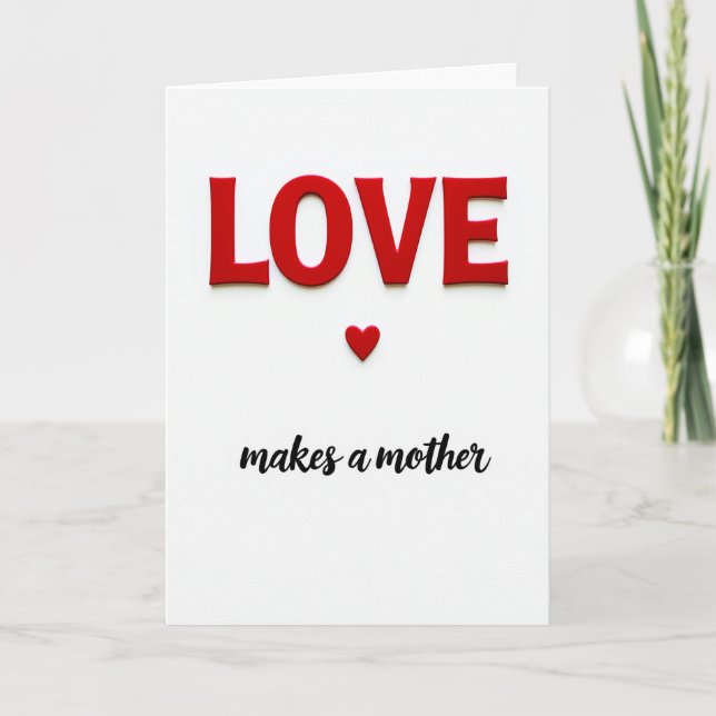 Red Heart Love Mother Card (Front)