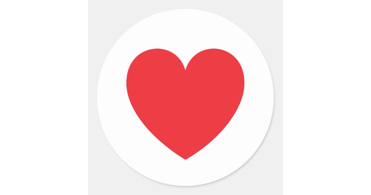Red heart love or Valentines day Classic Round Sticker | Zazzle