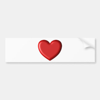 Red Heart Love  Romantic Puffy Heart 3D Bumper Sticker
