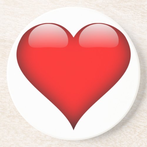 Red Heart Love Sandstone Coaster