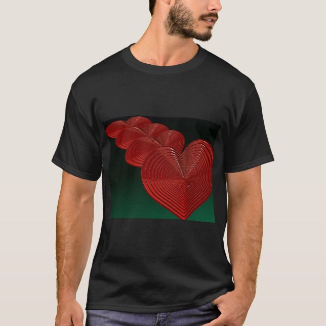 Red Heart Love Tee on Bold Background (Front)
