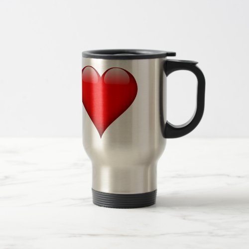 Red Heart Love Travel Mug