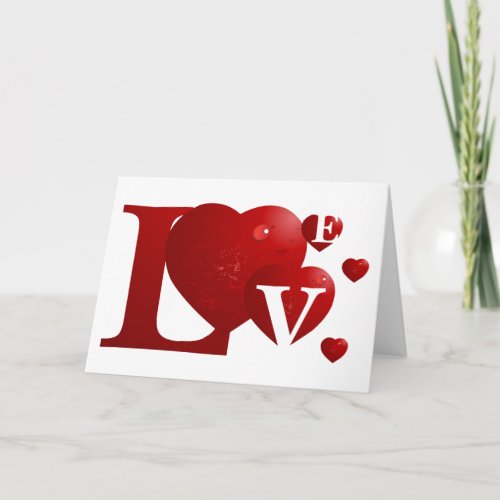 Red Heart Love Valentine Holiday Card