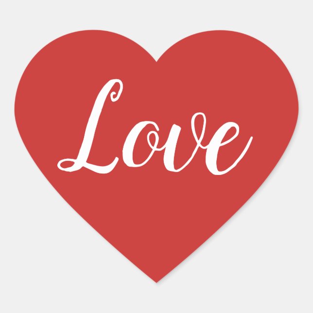 Red Heart Love valentine's day Heart Sticker (Front)