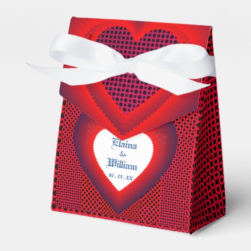 Red Heart Love Wedding  Favor Boxes