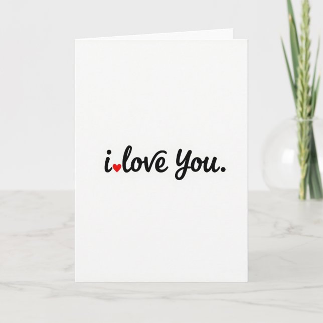 Red Heart Love You Card (Front)