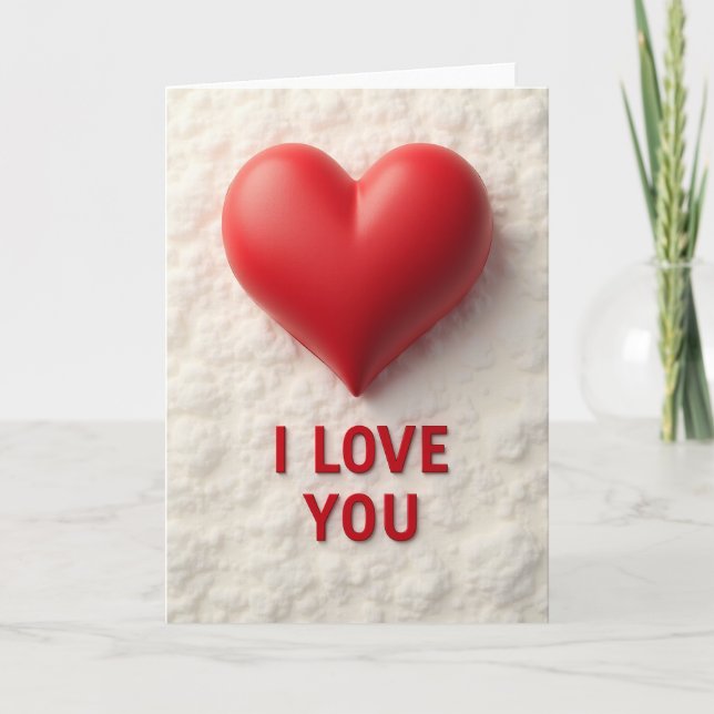 Red Heart Love You Cloud Pattern Card (Front)