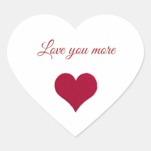 red heart love you more sticker