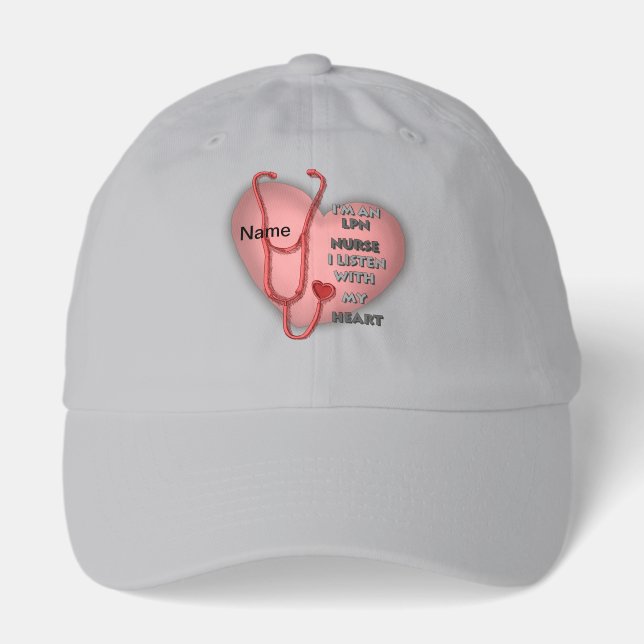 Red Heart LPN Nurse Hat (Front)