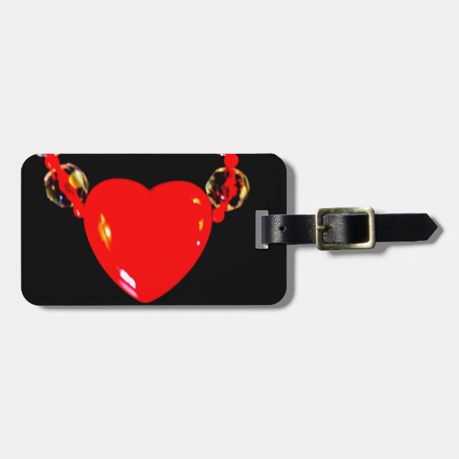 Red Heart Luggage Tag (Front Horizontal)