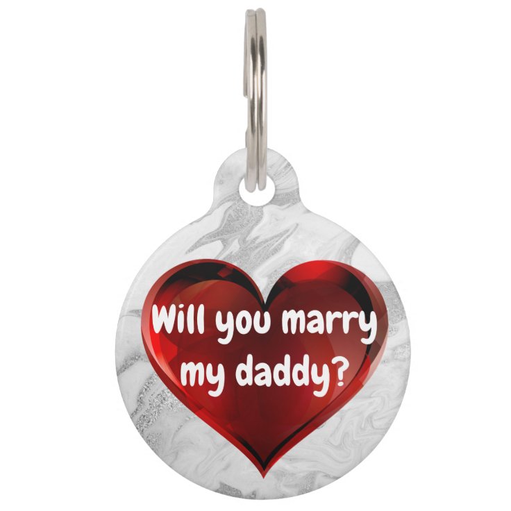 Red Heart Marriage Proposal Dog Tag Zazzle