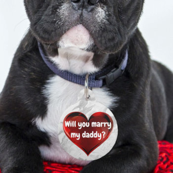 Red Heart Marriage Proposal Dog Tag by DizzyDebbie at Zazzle