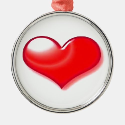 Red Heart Metal Ornament