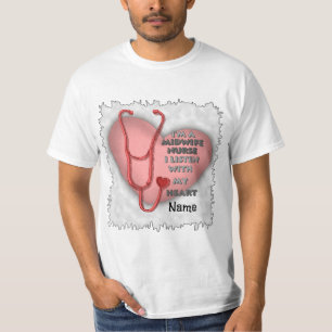 Red Heart Midwife Nurse T-Shirt