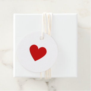 Red Heart Modern Minimalist Simple Elegant Circle  Favor Tags