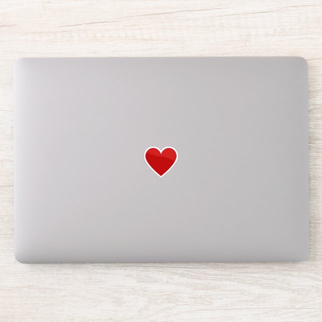 Red Heart Modern Minimalist Simple Love Vinyl  Sticker (Computer)