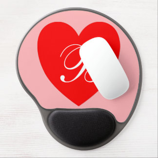 Red Heart Monogram Gel Mouse Pad