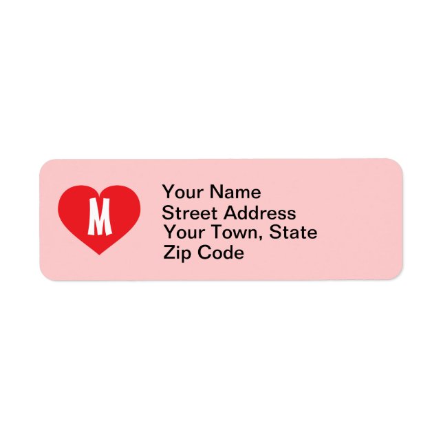 Red Heart Monogram Label (Front)