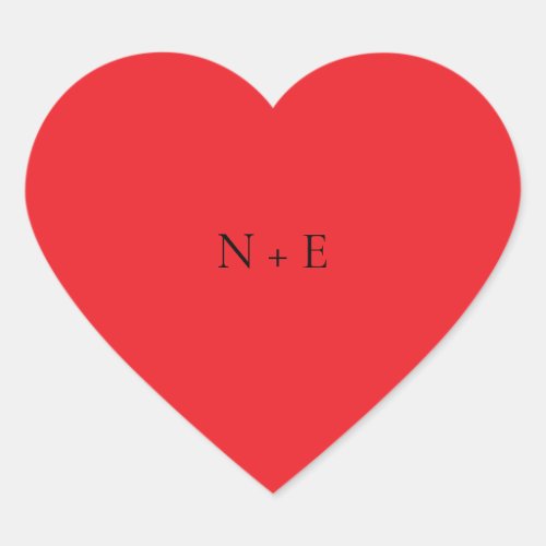 Red Heart Monogram NE Sticker