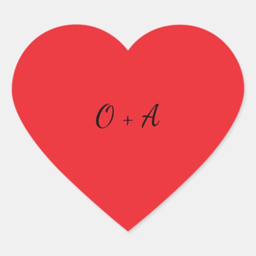Red Heart Monogram OA Sticker