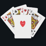 Red Heart Monogrammed Initials Wedding Custom Gift Poker Cards<br><div class="desc">Designed with cute red heart design in solid white custom color background and text template for monogrammed initials.</div>