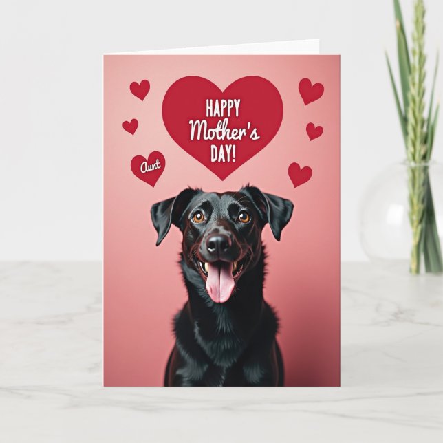 Red Heart Mothers Day Dog Card (Front)