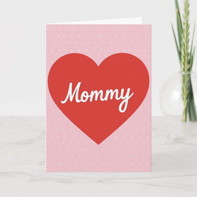 Red Heart Mothers Day Love Card (Front)