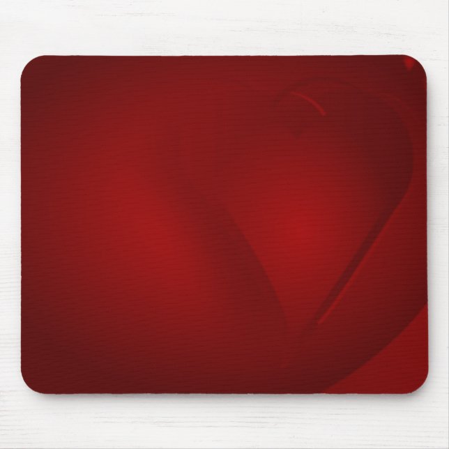 Red Heart Mouse Pad (Front)
