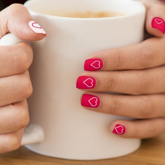 Red Heart Nail Art Choose Color (Insitu - Mug)
