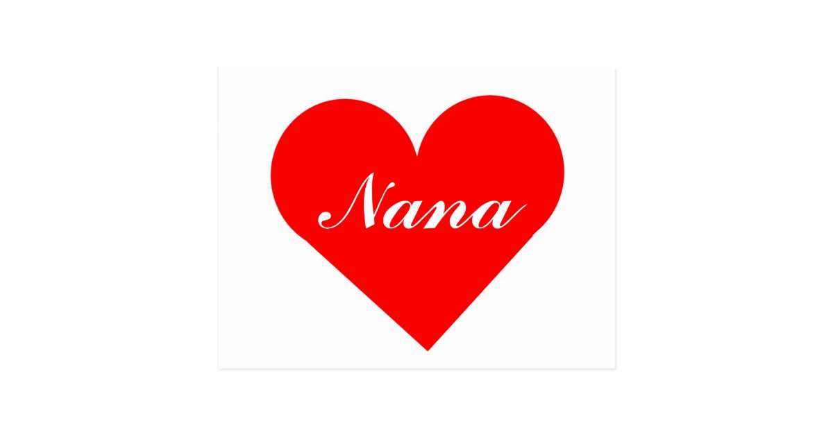 Red Heart Nana Postcard | Zazzle