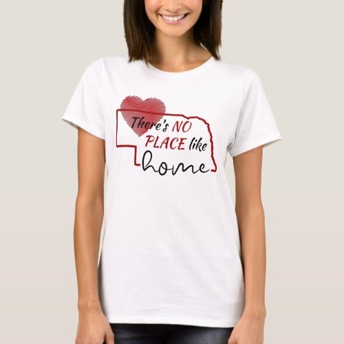 Red Heart Nebraska No Place Like Home T_Shirt