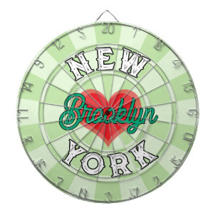 Red Heart NEW YORK Green Custom Name, Light Green Dart Board