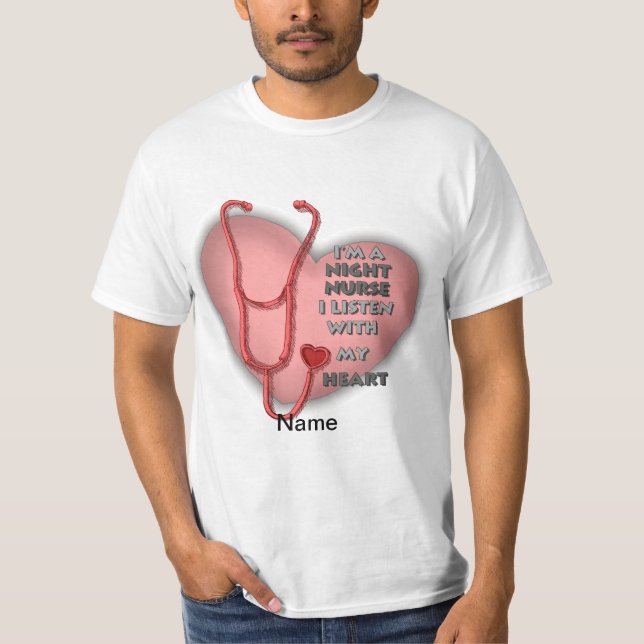Red Heart Night Nurse T-Shirt (Front)