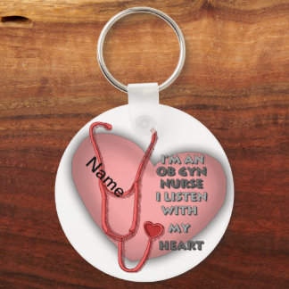 Red Heart ObGyn Nurse Keychain