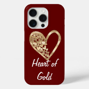 Red Heart of Gold iPhone 15 Pro Case