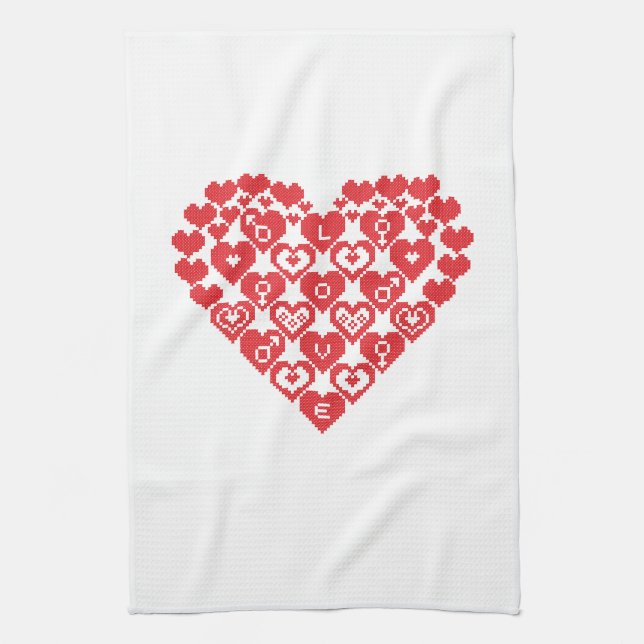 Red HEART of hearts Towel (Vertical)