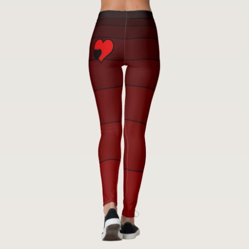 Red Heart Ombre Womens Comfortable Leggings