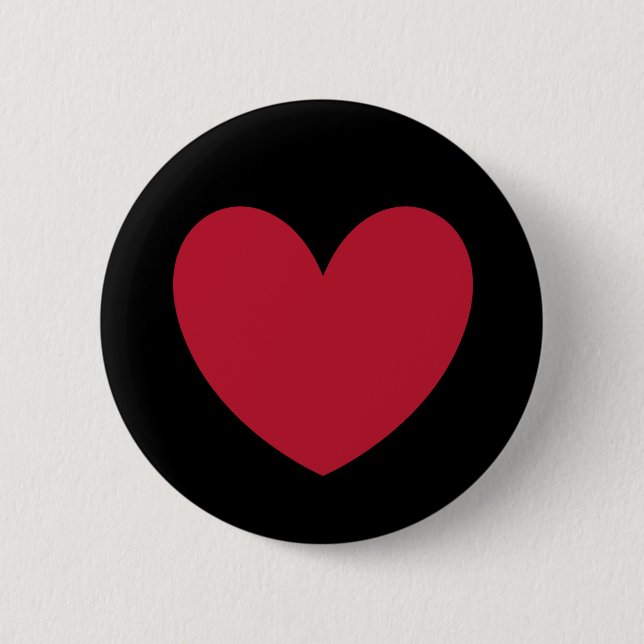 Red heart on black button (Front)