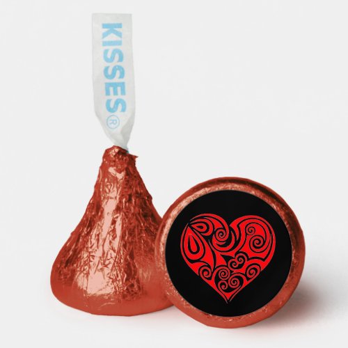 Red Heart on Black Hersheys Kisses Hersheys Kisses