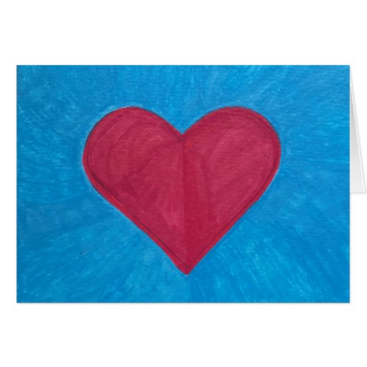 Red Heart on BLUE FIELD (Front Horizontal)