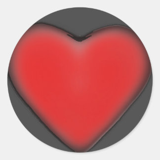 Red heart on grey stickers