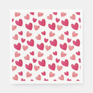 Red heart on napkins