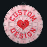Red Heart on Pastel Pink Color with your Red Text Dart Board<br><div class="desc">Red Heart on Pastel Pink Color with your Red Custom Text Dart Board - Personalize the top and bottom text to your liking!</div>