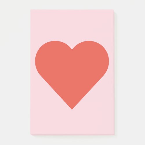 Red Heart on Pink Background Post_It Note