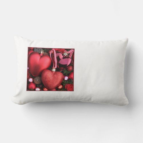 Red heart ornament X_mas pillow